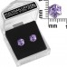 E066V Sparkling Swarovski Crystal 6mm Cube Earrings - Violet 106283